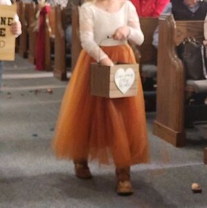 Orange Tulle Lace Girl's dress
